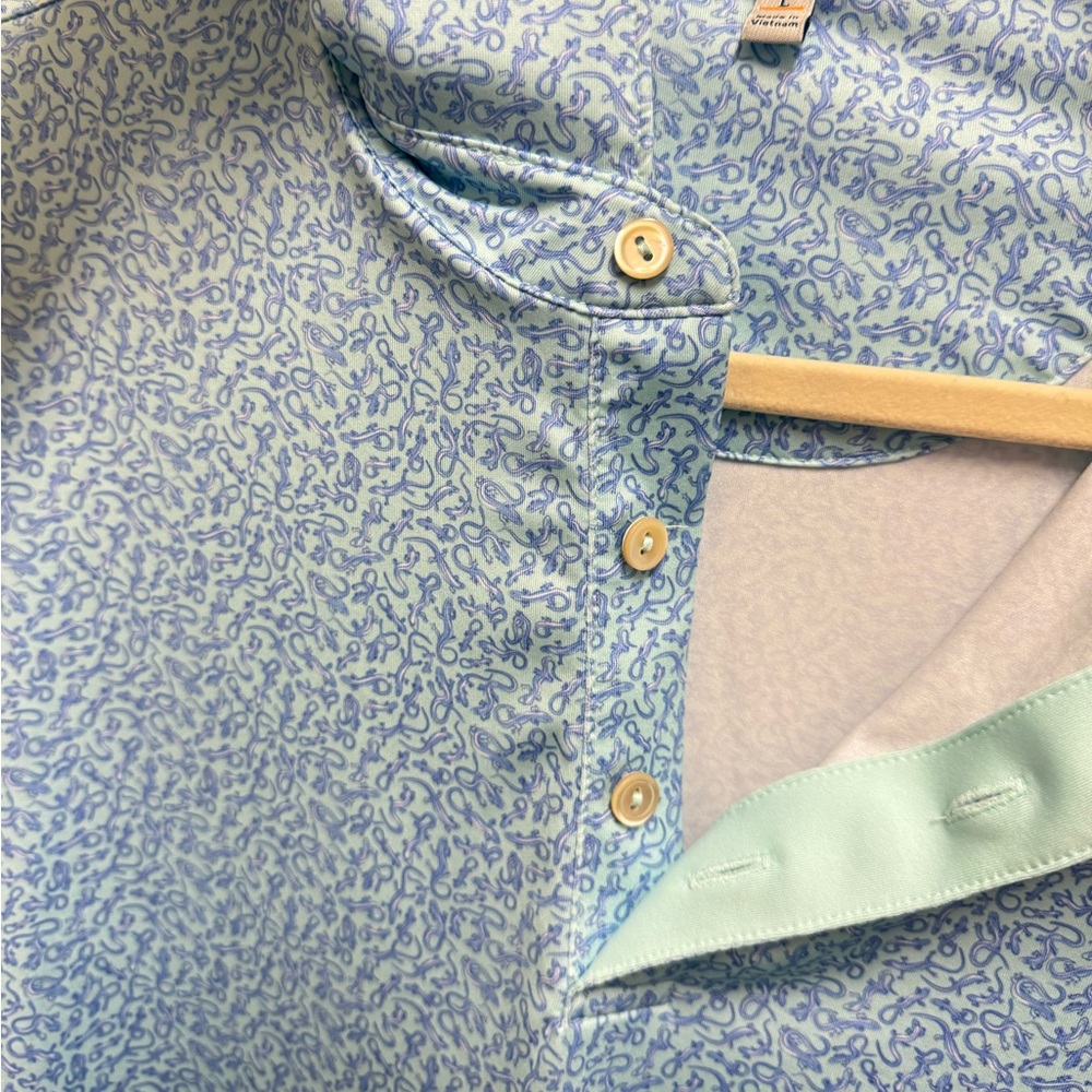 Peter Millar Blue Lizard Pattern Polo - image 5
